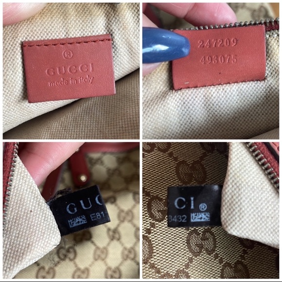 GUCCI Craft Beige/Brown Monogram Brick Red
Leather Large Tote Bag - Picture 7 of 11